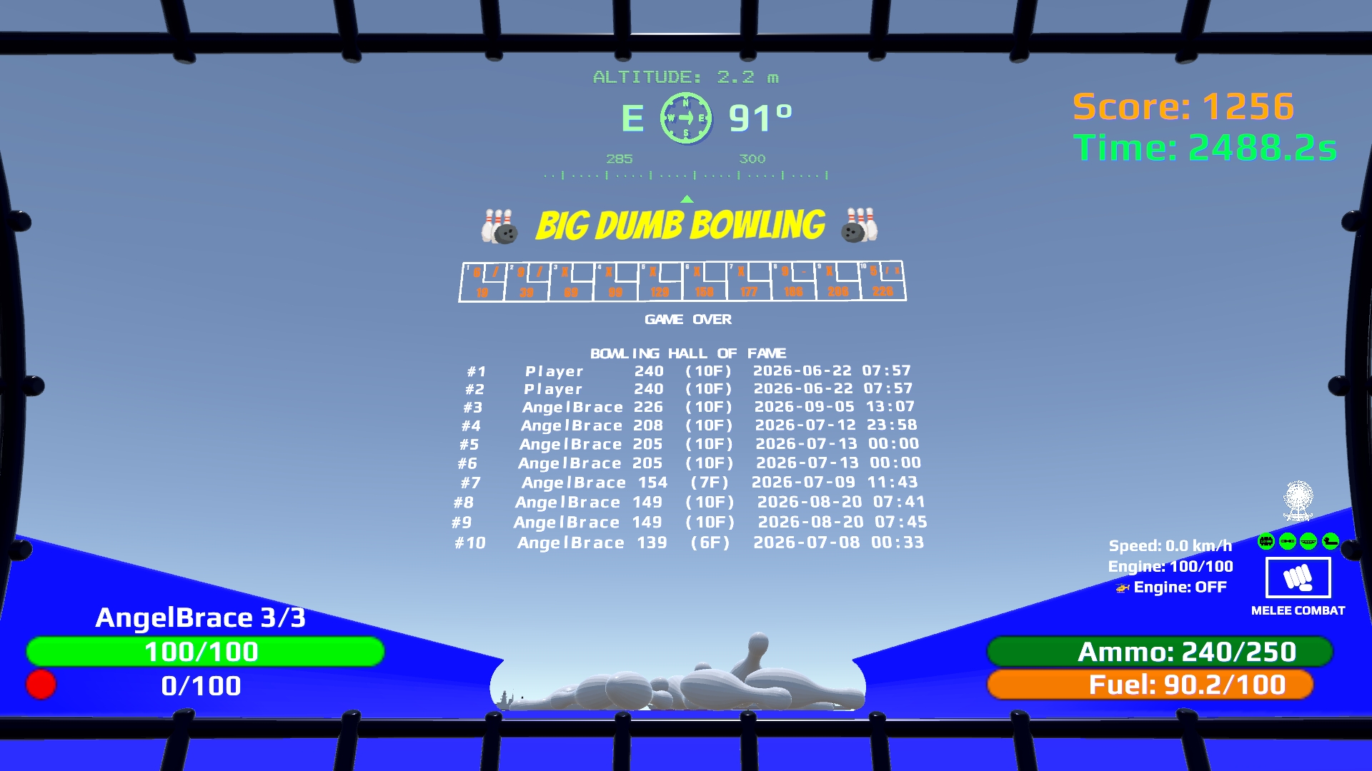 Bowling scoreboard with roster