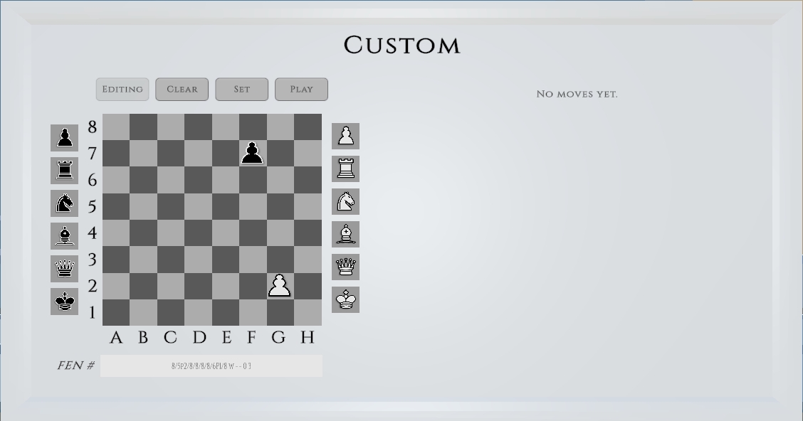 Custom Piece vs Piece Practice — white pawn vs black pawn